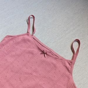 Vintage pointelle hot pink cami